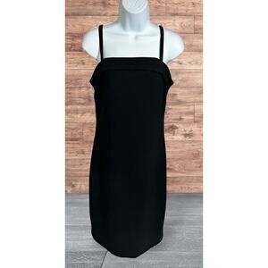Vintage La Belle Womens Size 9 Black Midi Slip Dress Y2K Fairy 90's Dark Stretch